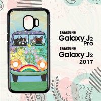 Casing Samsung Galaxy J2 Pro HP Hippie Cats Road Trip! L2171