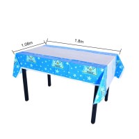 taplak meja makan polkadot motif dekorasi rumah warna biru