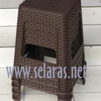 Terbaru Olymplast Kursi Baso/ Cafe/Warung Plastik Anyaman Rotan Coklat