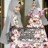Baju Muslim Gamis Anak / Setelan Hijab Eropa Syari Kids Abu Grey