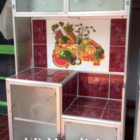 Rak Piring Lemari Dapur Box Kaca Keramik 2 Pintu Pipa Kecil