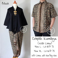 Jual Setelan Couple Floy Kutubaru Hitam Kemeja Pendek