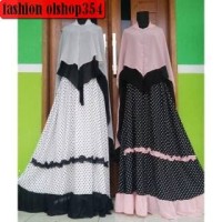 FASHION OLSHOP354 SET GAMIS SYARI BAJU MUSLIM NIKITA MOTIF POLKADOT DU
