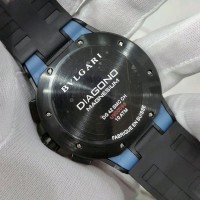 Jam Tangan Pria BVLGARI magnesium. Body stainless. Tali karet.