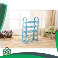 RS004 - 5 Layer Rak Sepatu Portable Rangka Plastik & Besi Pack