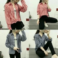 Banting Harga Bela Kemeja Flanel | Baju Atasan Wanita Lengan Panjang