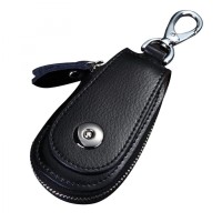 Hitam-Dompet Kulit Gantungan Kunci Mobil-YSB-010