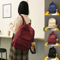 Tas Punggung Wanita Motif Polos Simpel Kapasitas Besar Cocok Untuk