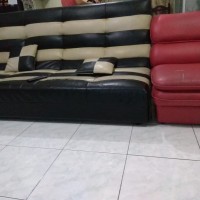 sofa minimalis kulit second bekas