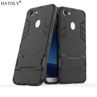 Case Oppo F5 / F5 Youth Ironman Hybrid With Kick Stand - Hitam