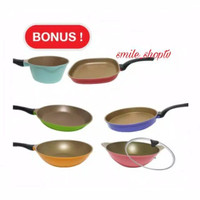 PANCI NEOHAUS GOLD STONE COATING FRY PAN 7 PCS ORIGINAL KOREA