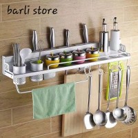 Rak Dinding Dapur Aluminium Serbaguna Rak gantung Tempat Bumbu Ukuran