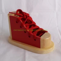 SEPATU KAYU MONTESSORI TALI / SHOES / MAINAN EDUKASI / EDUKATIF / AIKA