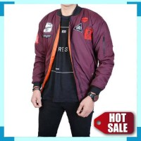 Kent Jaket Bomber Pilot FullPatch Bojiel Maroon