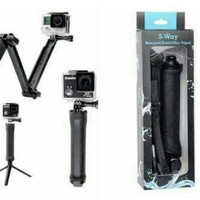 Tongsis Monopod Gopro 3 Way untuk HP, Kamera, Xiaomi Yi Gopro