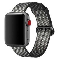 Hitam Lattice-38mm-Tali Jam Tangan Nylon Apple Watch Series 1/2/3/4
