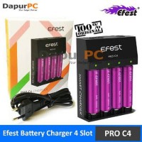 Battery Charger 4 Slot for Li-ion - Efest Pro C4 EU Plu LARIS
