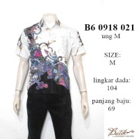 hem batik cap dasar putih B60918021 / hem batik / kemeja batik murah