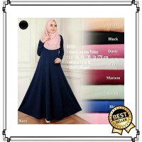 Baju Gamis Syar'I Polos Basic Jersey Import Busui Friendly Jumbo