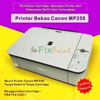 Printer Canon Pixma MP258 Print Scan Copy Normal Bekas Bergaransi