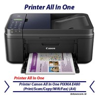 Printer Canon All In One PIXMA E480 (Print/Scan/Copy/Wifi/Fax) (A4)