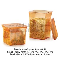 Tupperware Family Mate Square 2pcs - Gold Toples Kue
