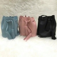 Tas Wanita Kulit Sintetis MIniso Bucket Bag Tas Serut ORIGINAL