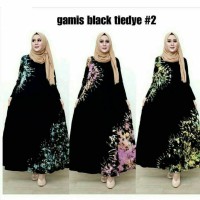 GAMIS KAOS COMBED AZKI BLACKTIEDYE JUMPUTAN RESLETING DEPAN BUSUI