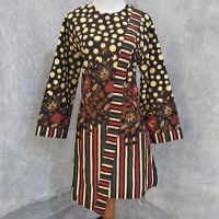 Baju Batik Kemeja Cewek Lengan Tiga Perempat Tunik Tunic Jumputan