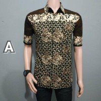 Batik Keren KEMEJA HEM SENI BATIK TULIS CAP MANUAL ABSTRAK Murah