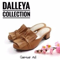 sepatu hak tinggi wanita casual sandal hak tahu kerut WELLONGTIN