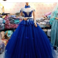 Kebaya Pengantin Tutu Biru