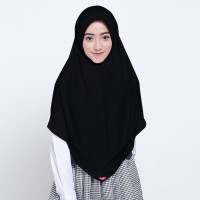 Jual KERUDUNG ANAK / SEKOLAH ZOYA / BERGO / HIJAB INSTAN PRESTASI M HITAM Murah