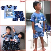 Baju Setelan Anak SHARK Stelan Pakaian Anak Bayi Keren Murah MARUNO