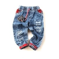 Celana Jeans Panjang Anak | Jeans Ripped Snow Wash Usia 5 - 6 tahun