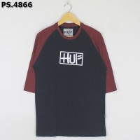 Kaos Raglan 3/4 HUF PS.4866 Cotton Combed 30s Distro Bandung Pria