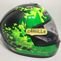 HELM INK CL MAX #6 BLACK GREEN FLUO FULL FACE
