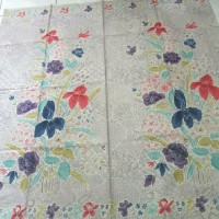 Kain Batik Primis Encim Pekalongan Motif Bunga Picasso Abu