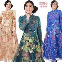 BIBIQ 28822 GAMIS PESTA MAXIDRESS TILE BORDIR