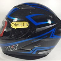 HELM KYT VENDETTA 2 CARBON BLACK BLUE DOUBLE VISOR FULL FACE