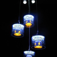 Lampu hias gantung FULL LED interior ruang tamu rumah meja makan cafe