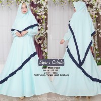 Baju Muslim Gamis Syari Mostreep Calista Biru Tashi.101
