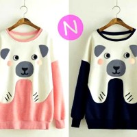 atasan blouse kaos white polar