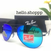 kacamata pria wanita Rayban Aviator 3026 Diamond Hard frame hitam le