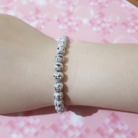 GELANG TANGAN BOLA PERAK 925 LAPIS EMAS PUTIH / GELANG WANITA / GT57