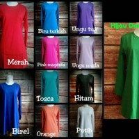 Baju Kaos Wanita Polos Muslimah Lengan Panjang Bahan Adem Big Size XXL