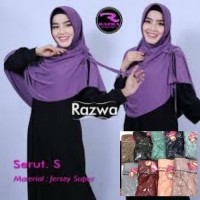 jilbab hijab kerudung instan bergo pet serut s samping jersey razwa