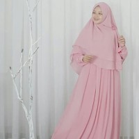 Khimar Neo Alexandria soft pink khimar satu lapis ceruti hijab alila