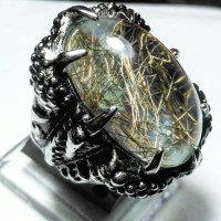 New CINCIN BATU AKIK KECUBUNG JARUM EMAS CRYSTAL Terlaris