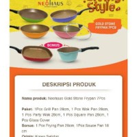 Jual PANCI NEOHAUS GOLD STONE COATING FRY PAN 7 PCS ORIGINAL Limited
